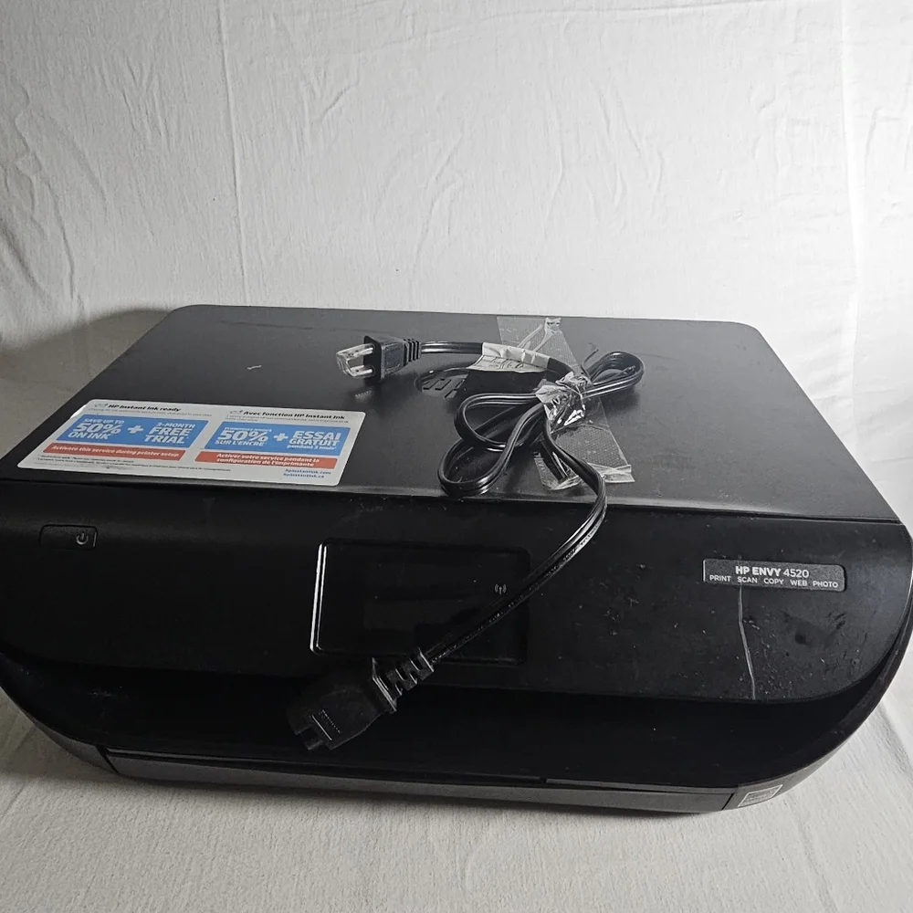 HP Black All-in-One Printer with Blue and White Instant Ink Sticker